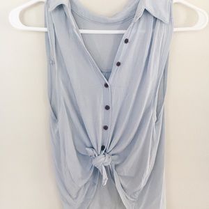 Brandy Melville Light Blue Front Tie Top (1 size)